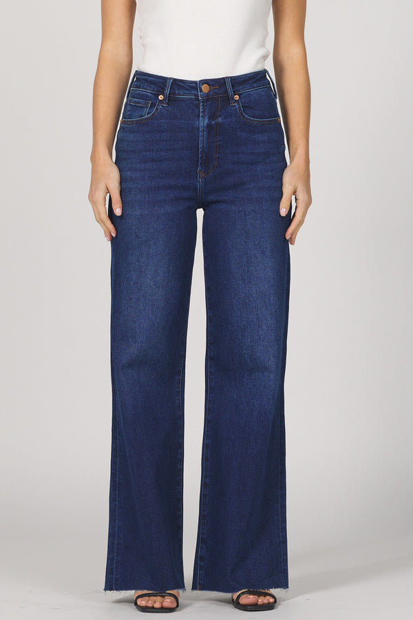Dear John Denim Fiona High Rise, Full Cut Off Hem | Dark Knight