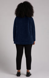 Sympli Cozy Funnel Neck Pullover-Navy