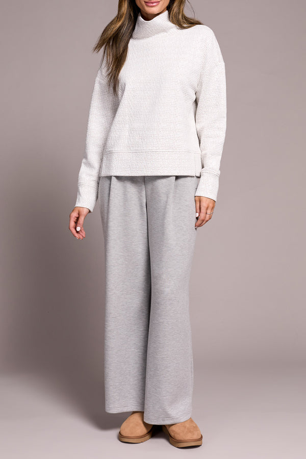 Tribal Funnel Neck Top | Frost Grey
