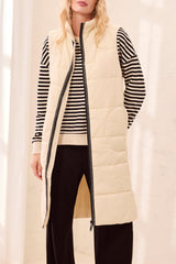Tribal Zip Front Quilted Long Vest