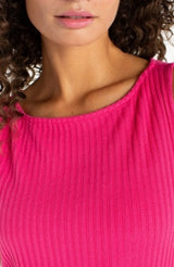 Liverpool Sleeveless Boat Neck | Diva Pink