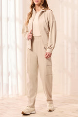Tribal Pull on Ankle Pant with Cargo Pockets | Sand Dune