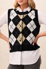 Tribal Sweater Vest | Black
