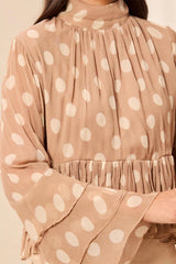 Tribal Mock Neck Peplum Blouse | Pashmina
