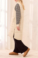 Tribal Zip Front Quilted Long Vest