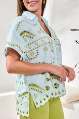 Tribal Popover Embroider Blouse