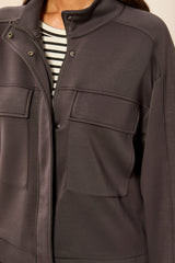 Tribal Techno Lux Mock Neck Zip Front Jacket |Tornado