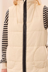 Tribal Zip Front Quilted Long Vest