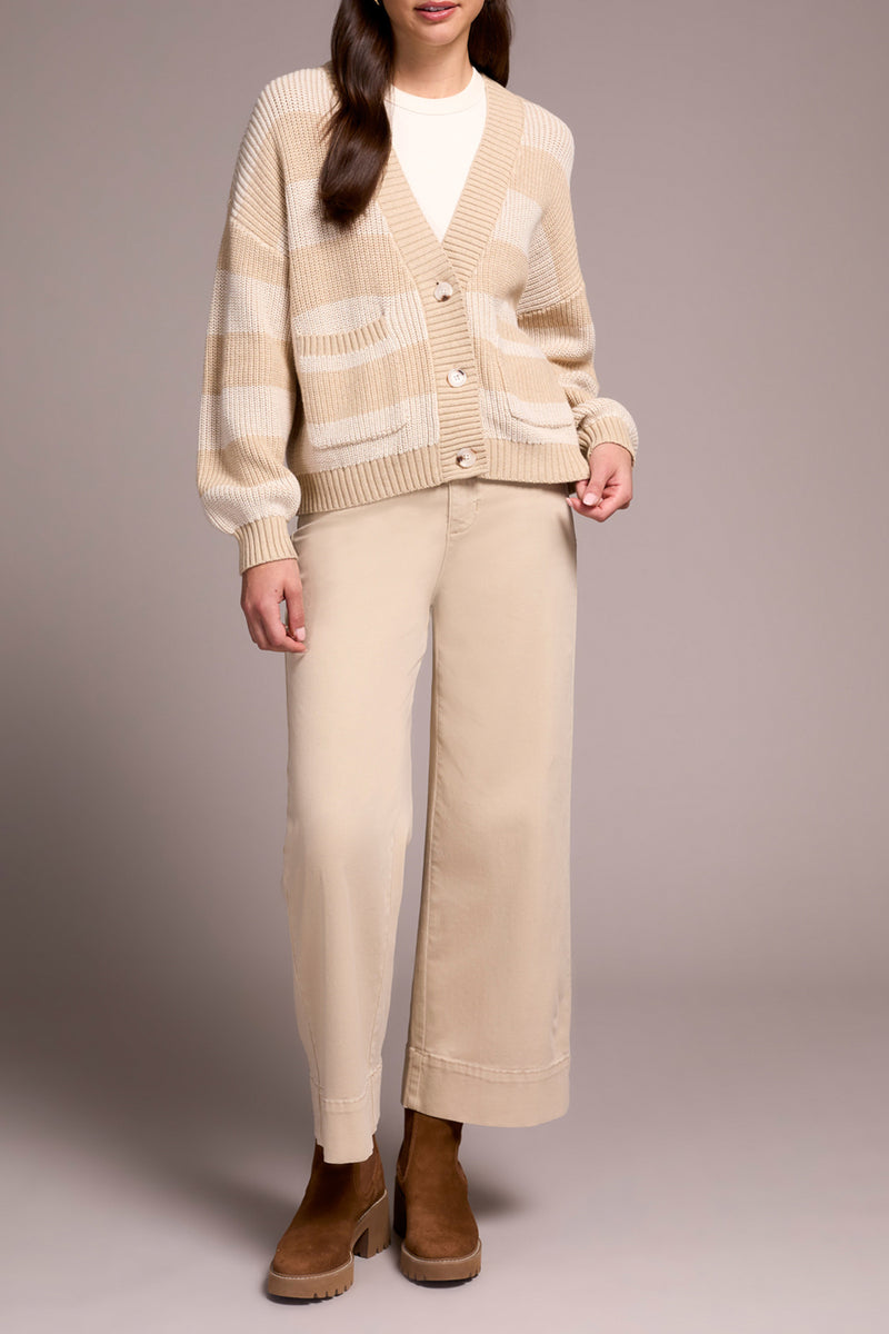 Tribal Long Sleeve Button Front Sweater Cardigan | Latte