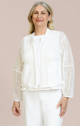 Sympli Honeycomb Mesh Me Up Jacket | Abstract White