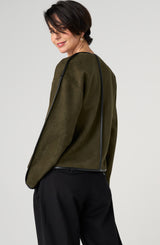 Liverpool Relaxed Open Front Jacket | Dark Olive