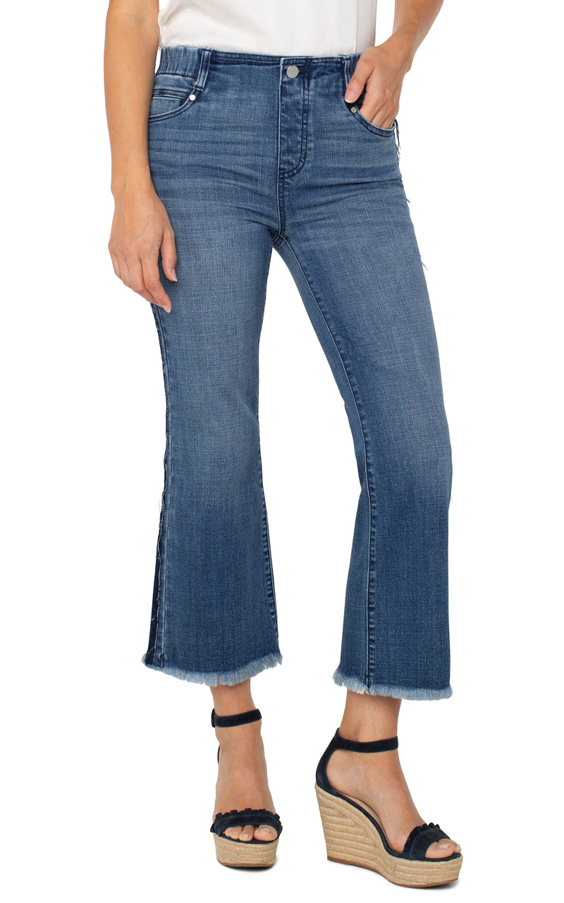 Liverpool Gia Glider Crop Flare with Fray Shadow | Tacoma