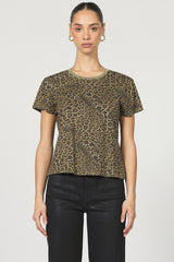 Dear John Denim Unity Crew Neck Short Sleeve Top | Vetiver Leopard