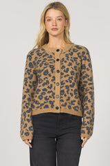 Dear John Denim Amina Button Up Sweater | Leopard