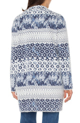 Liverpool Long Sleeve Open Front Sweater Coat | Navy Multi