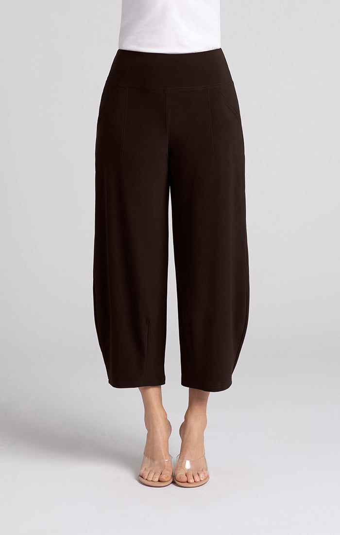 Sympli Narrow Lantern Pant-Chocolate