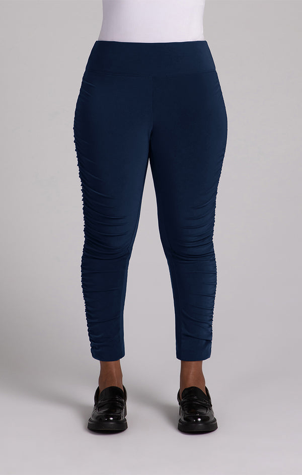 Sympli Ruched Skinny Pant-Navy