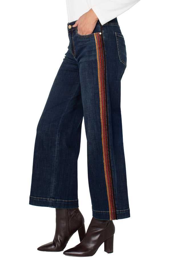 Liverpool Stride Wide Leg with Velvet Trim | Eastmoor