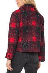 Liverpool Button Front Boxy Shacket | Red/Black