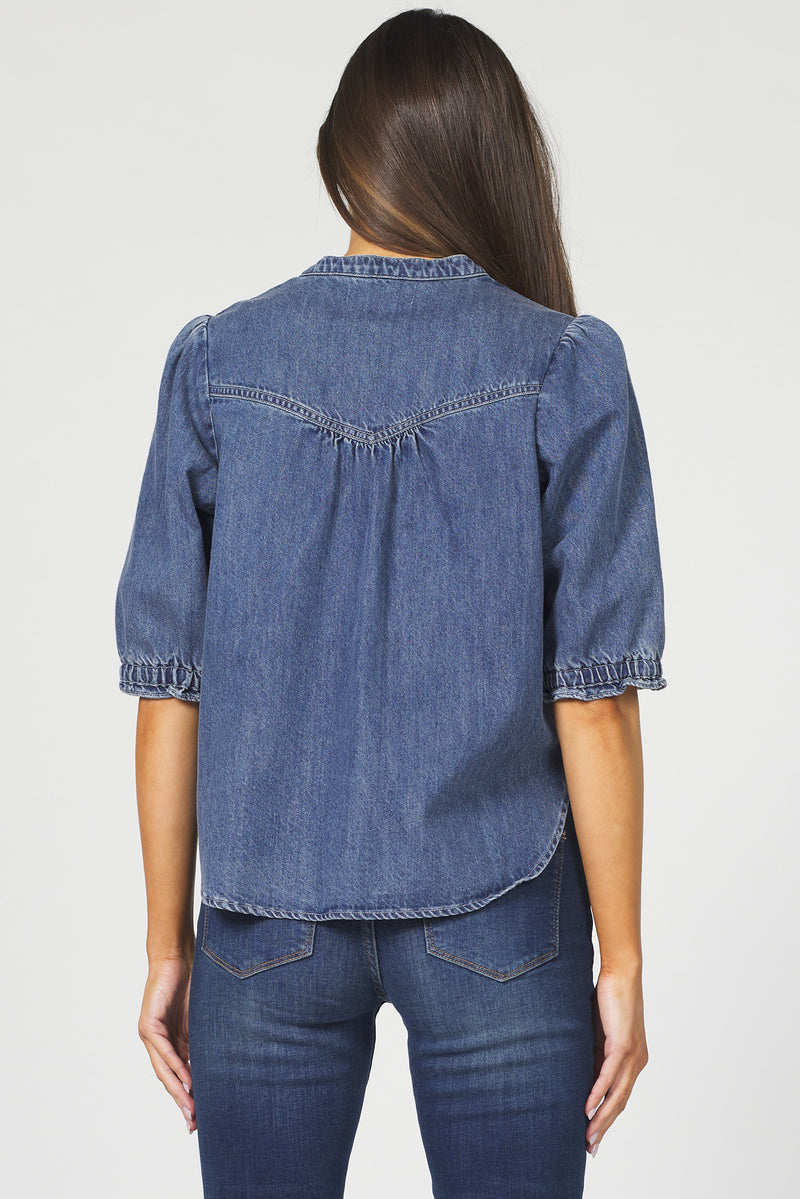 Dear John Denim Sidney Pop Over Short Sleeve |  Independence Blue