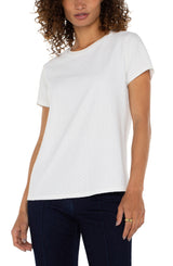 Liverpool Short Sleeve Crew Neck Tee with Rib Trim | White