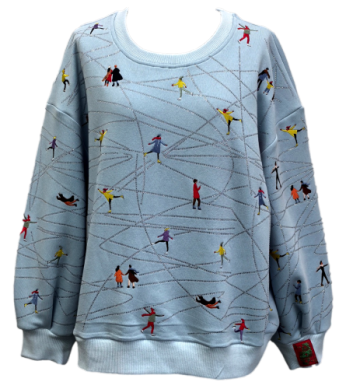 Queen Of Sparkles Icy Blue Ice Skating Sweatshirt