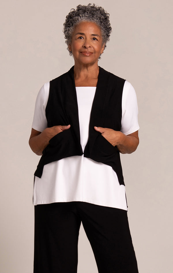 Sympli Cropped Core Vest | Black