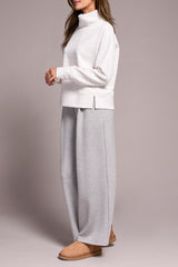 Tribal Funnel Neck Top | Frost Grey