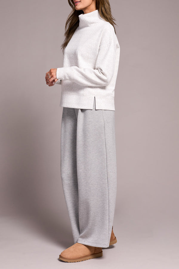 Tribal Funnel Neck Top | Frost Grey