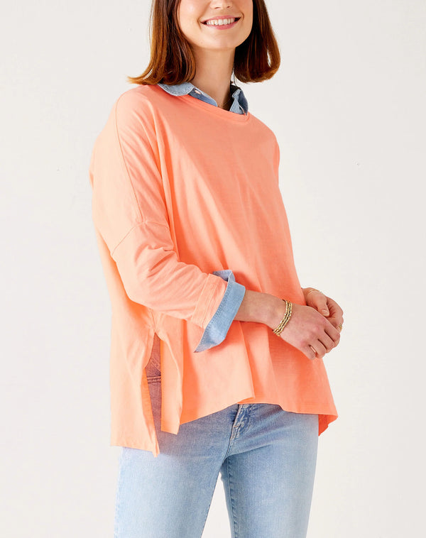 Mersea Catalina Slub Tee | Neon Coral