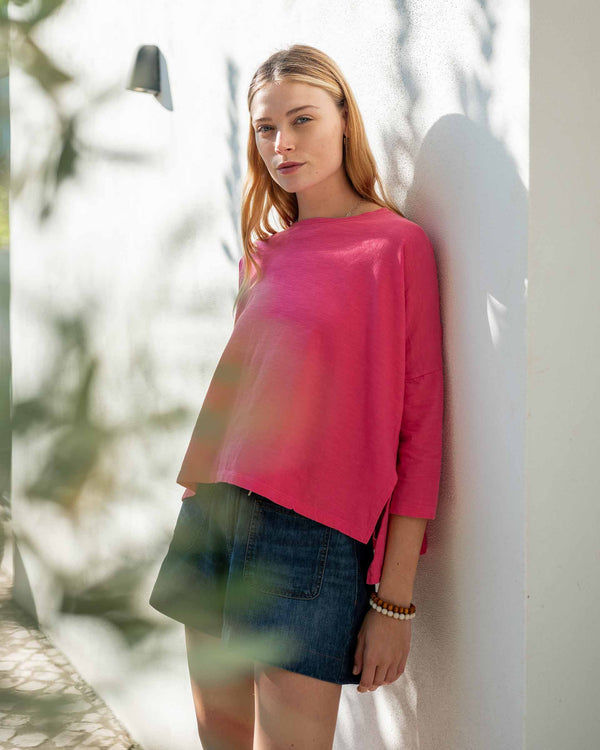 Mersea Catalina Slub Tee | Raspberry Pink
