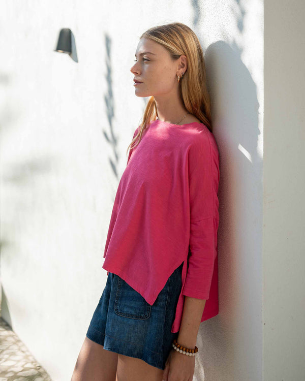 Mersea Catalina Slub Tee | Raspberry Pink