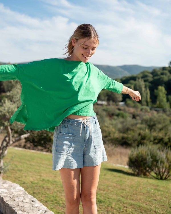 Mersea Catalina Slub Tee | Kelly Green