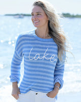 Wooden Ships Lake Striped Crew Cotton Sweater