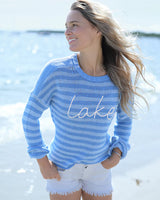 Wooden Ships Lake Striped Crew Cotton Sweater