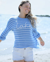Wooden Ships Lake Striped Crew Cotton Sweater