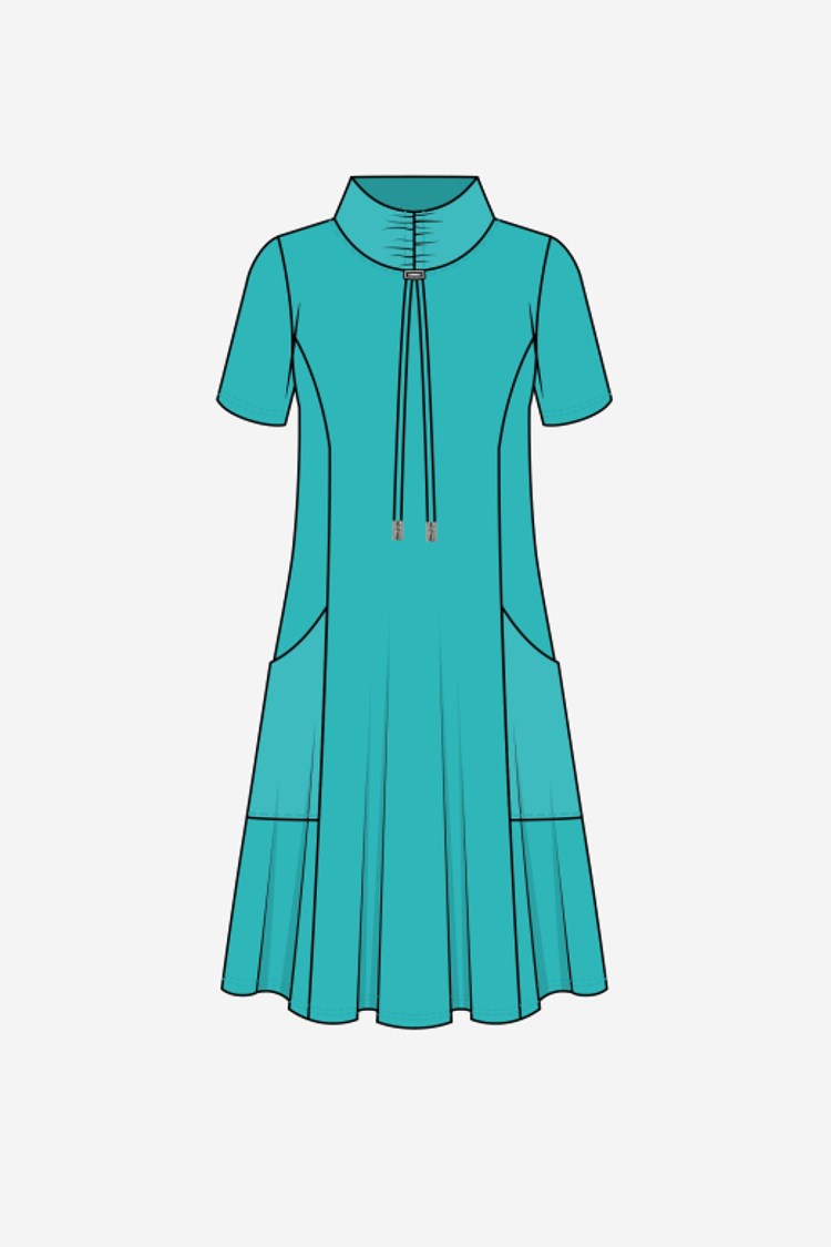 Joseph Ribkoff A-Line Dress With Gathered Neckline 231141 Palm Springs