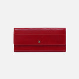 HOBO Jill Large Trifold Continental Wallet Crimson