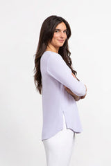 Sympli Go To Classic T-Shirt Relax 3/4 Sleeve Lavender